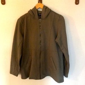 Army green Torrid hooded zip up sweatshirt